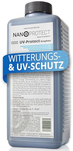 Nanoprotect UV-Protect | Holzöl | UV-Schutz | Witterungsschutz | Langzeitschutz gegen Vergrauung, Austrocknung und Rissbildung | 1 Liter | Graphen - dunkelgrau | Für ca. 7-10 m²