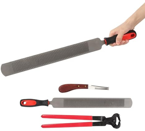 Herramienta para Recortar Pezuñas de Herrador, Escofina para Pezuñas, Cortador de Pezuñas, Cuchillo para Pezuñas, Cuidado de Pezuñas de Caballo, Escofina para Pezuñas de Doble