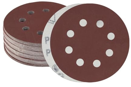 Meccion 125mm Discos de Lija 50 Piezas Grano 800 Lija Circular con 8 Agujeros Papel de Lija para Lijadora orbital Aleatoria