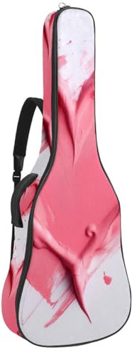 Schöne Gitarrentasche, wasserdichte Gigbag mit mehreren Taschen – 40/41/42 Zoll Akustikgitarrenkoffer, blaues Herz-Lackmuster, Mehrfarbig Nr. 08, 42.9x16.9x4.7 in, Gitarrentasche