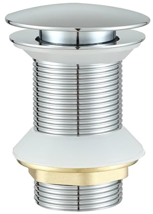 Muxios Pop Up Handfat Plugg Handfat Avfall Slitsad Pop Up Klicka Clack Fjädrad Plugg Utan Överflöde för Badrum Handfat inklusive Korg Krom