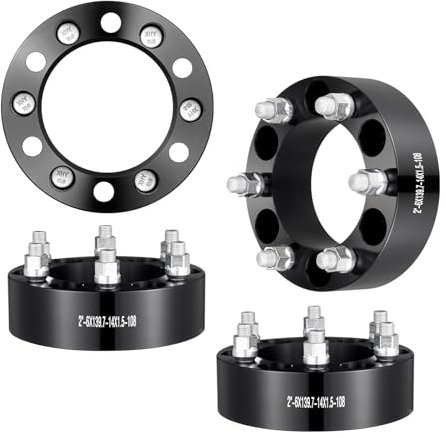 VEVOR Distanziali per Ruote, Adattatori per Ruote 50,8 mm 6 x 139,7 mm Distanziatore Forgiato 6 Alette, Distanziali Mozzi Auto M14 x 1,5 con foro 108 mm Adatti per GMC, Cadillac 1988-2023, 4 Pezzi