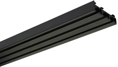 GARDINIA riel de Cortina de 3 rieles, Riel de Cortina para Montaje en Pared o Techo, para Cortinas correderas, Serie Atlanta, Aluminio, 160 cm, Negro Mate
