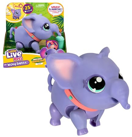 Little Live Pets My Walking Elefant, der Elefant, Spielzeug-Haustier, geht und Tanzt zum Rhythmus der Musik, Geräusche und Reaktionen, interaktive Plüschpuppe, ab 4 Jahren, berühmt (LPK02000)