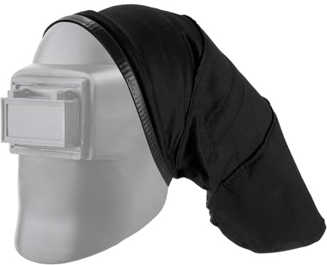 QUARKZMAN Cubierta de Casco de Soldadura de Algodón FR Cubierta de Casco de Soldadura de Cabeza Extendida Accesorios de Casco de Soldadura con Sello de Ajuste a Presión, Negro