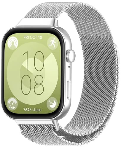 BAIDIYU Armband kompatibla med Huawei Watch Fit 4/4 Pro, hållbart, magnetiskt klockarmband i rostfritt stål, kompatibelt med Huawei Watch Fit 4/4 Pro., Silver, Huawei Watch Fit 4/Huawei Watch Fit 4
