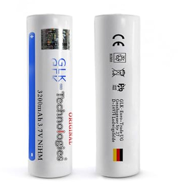 GLK-Technologies® GL18650F 3200mAh NiMH Flat Top high Drain Akku | 2026 BJ Hohe Kapazität, Schnellladung, geringe Selbstentladung, vielseitig einsetzbar für langlebige, nachhaltige Energie