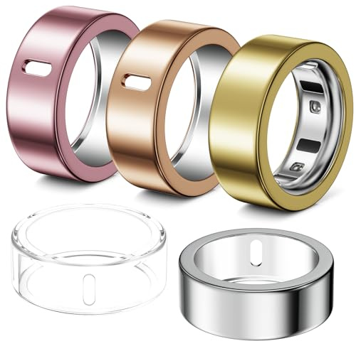 Hexasider Ringskydd, 5 st., kompatibla med Oura Ring Gen 4/Gen 3 Horizon/Heritage, skyddshölje i slitstark TPU, skyddar din Oura-ring, för storlek 9