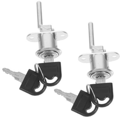 SOIMISS 2PCS Metal Cabinet Locks with Unique Keys Durable Drawer and Desk Locks for Office File Cabinets Wardrobe Furniture Security Easy Installation Hidden Design