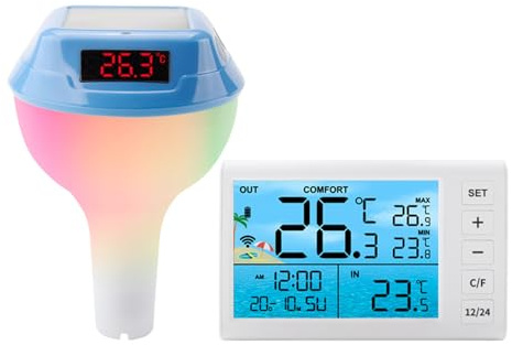 IP68 Waterproof Solar Pool Thermometers With LED Light And Digital Thermometers For Spa And Floating Decors Solar Pool