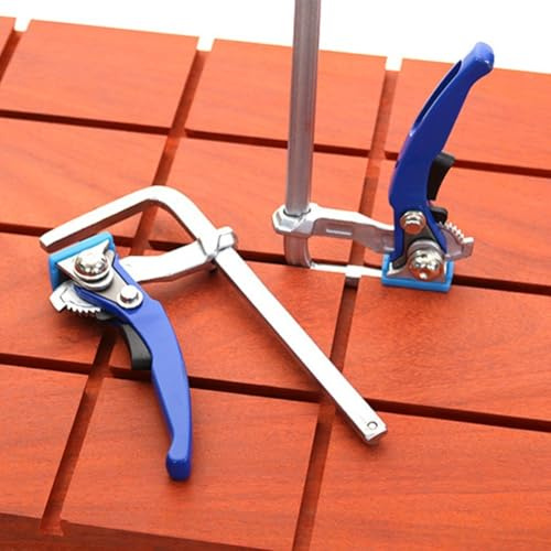 Eawfgtuw Morsetto a leva, 300 mm, morsetto a cricchetto resistente con 2050 N, morsetto a barra a sgancio rapido per lavorazione del legno, banco da lavoro da tavolo, (2 pezzi)