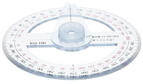 FIXOSHEE Goniometro Circolare 360 Gradi Righello da Disegno Portatile Strumento Geometrico Multifunzione per Ingegneria, Lavorazione Legno e Disegno Tecnico