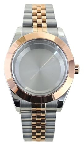 1 st klockfodral Litet 39 mm armband Safir delar for Nh35 Nh36 Nh34 Nh70 Movement Explorer(Silver Rose Gold 28)