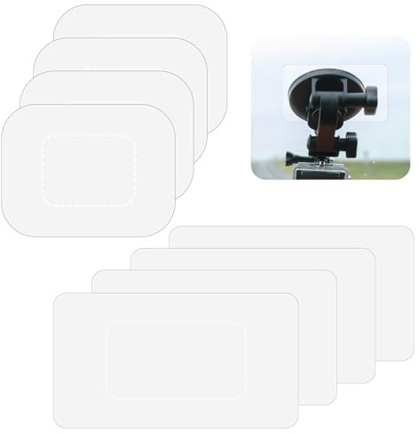 8 Pack Windshield Dashcam Stickers, 2 Sizes Clear Electrostatic Stickers Durable and Reusable Static Cling Films for Mounting Dash Cam Phone Projection Screen