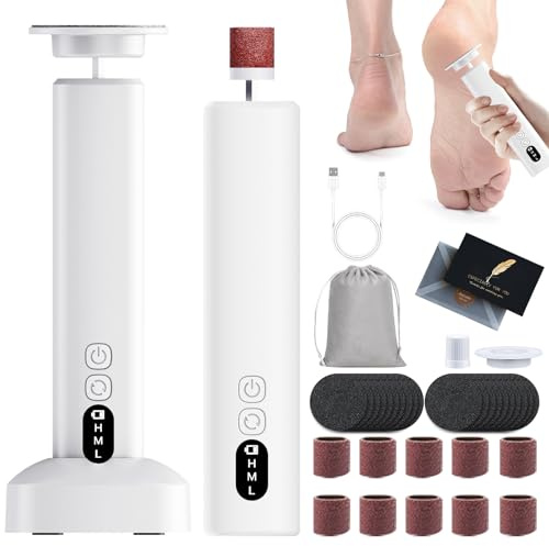 UCAMP Piedicure Elettrico Professionale 2 in 1, 6 Velocità, Ricarica Base