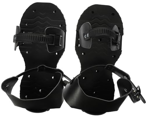 Zapatos Aireadores para Césped Púas Ajustables de PU Negro, Calzado Resistente y Cómodo para Jardinería y Aireación del Suelo en Exteriores