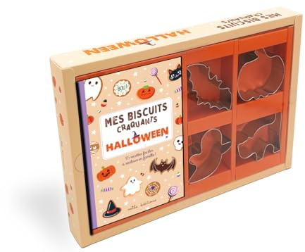 Coffret - Mes biscuits craquants - Halloween: 4 emporte-pièces et 15 recettes faciles à réaliser en famille !
