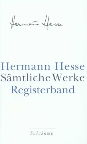 Sämtliche Werke in 20 Bänden: Registerband
