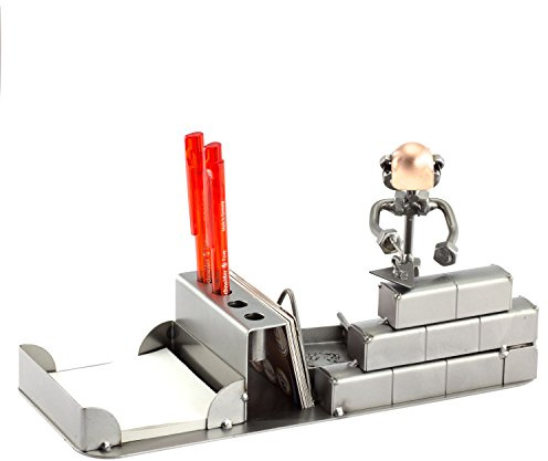 Steelman24 Schraubenmännchen Maurer Büro | Made in Germany,Handarbeit,Geschenkidee,Stahlfigur,Metallfigur,Metallmännchen