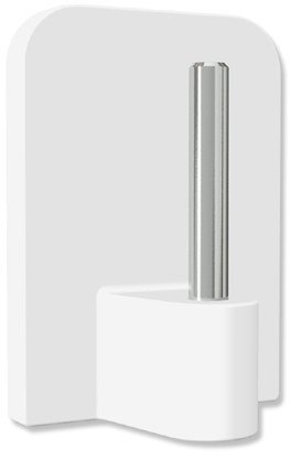 INTERDECO Klebehaken mit Metallstift, selbstklebend in Weiß für Vitragestangen (4 Stück)