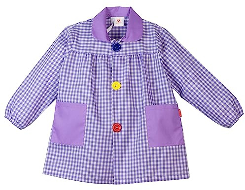 KLOTTZ Kinder Malschürze für den Kindergarten. Lavandel. 0/1 Jahre alt (78-83cm)