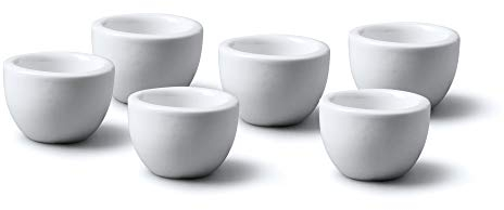 WM Bartleet & Sons 1750 Juego de 6 mini cuencos individuales de porcelana tradicional para mantequilla, 3 cm, color blanco, (TSET32)