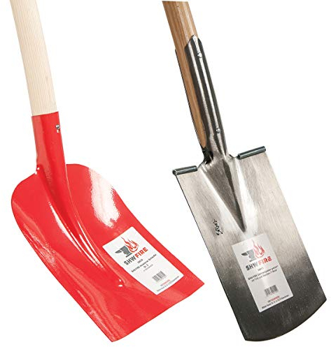 2-TLG. Gartenwerkzeug: Holsteiner Schaufel und Gärtnerspaten mit Eschenholz-Stiel, aus Spezialstahl gefertigt von SHW-FIRE
