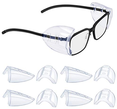 YunTuo 2/4/6/10 Pairs Glasses Side Shields for Eye Glasses,Safety Glasses with Side for Eye Protection-Fits Small to Medium Eyeglasses (4)