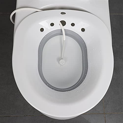 DIFFCULT Bidet Portatile, Bidet Portatile Pieghevole Evitano di Accovacciare la Ciotola del Bidet di per Le Donne in Gravidanza Anziani Viaggiare a CAS (Color : Gray)