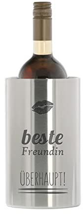 stempel-fabrik – gravierter Edelstahl Weinkühler – Beste Freundin Überhaupt – Getränkekühler, Flaschenkühler, Sektkühler – Champagnerkühler Doppelwandig – Geschenkidee Weinliebhaber