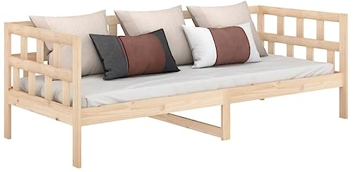 vidaXL Dagbädd massiv furu 90x200 cm, gästsäng, säng, soffa, gästsängar, sängar, soffor, dagbädd, dagbäddar, sängram, sängramar