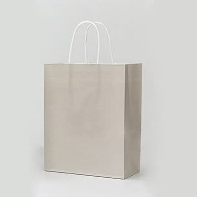 10/20/50pcs DIY Multifunktions weiche Farbe Papiertüte mit Griffen Festival Geschenktüte Einkaufstüten Kraftpapier Verpackungsbeutel-Grau,21x27x11cm,20St