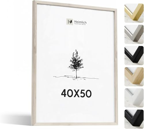 Heimlich Fotorahmen aus massivem Eichenholz – 40 x 50 cm | Heimlich® – Robuster Kleiner DIY-Collagenrahmen Aus Holz – Nur Wandhalterung