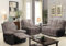 Comfy Living Fabric Jumbo Cord Recliner Sofa 3 Seater 2 Seater 1 Seater Chair Grey or Brown (2 Seater Sofa Only, Grey)