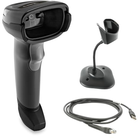 Zebra Technologies - DS2208-SR USB Kit mit Ständer - 1D/2D Barcode Imager - Vorkonfiguriert und sofort einsatzbereit - Geeignet für Transport-, Einzelhandel & Gastgewerbe - Schwarz