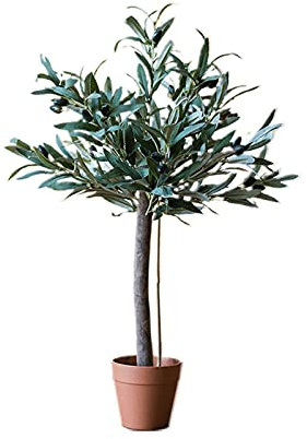 Bonsaï artificiel Arbre d'olivier artificiel des plantes de 23 pouces de fausse branche d'olivier laisse la décoration des plantes en soie topiaire, des plantes artificielles réalistes Pour bureau à d
