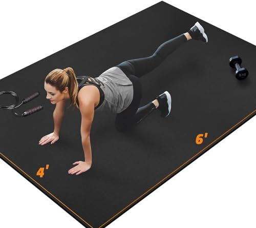 innhom Bodenschutzmatte Fitnessgeräte Fitness 183x123x0.7cm Sportmatte Fitnessmatte Rutschfest, Hochstrapazierfähige Unterlegmatte Schutzmatte für Heimtrainer Laufbänder