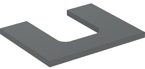 Keramag Geberit ONE Waschtischplatte, Ausschnitt mittig, für Aufsatzwaschtisch Schalenform, 60x3x47cm, 505.271.00.; Farbe: Lava lackiert matt