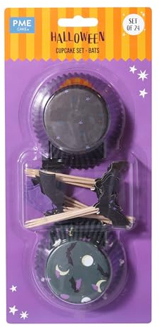 PME Halloween cupcake och toppers set – fladdermöss (48 stycken)