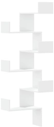vidaXL Wand-Eckregal Weiß 45x45x147 cm Holzwerkstoff