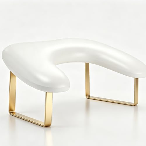 VOCOSTE Nail Arm Rest U Shaped Arm Rest For Nail Tech Nail Hand Rest | Arm Rest For Nails Golden Arc Stand 45° Angled Leather Nail Stand Manicure Hand Rest Pillow for Beginners Pedicure