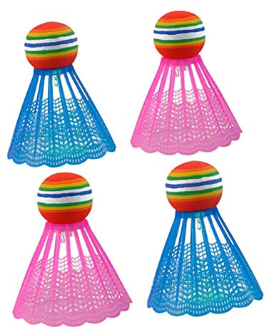 Anneome 4stücke Teiliges Led Federballset Aus Nylon Leuchtende Badminton Shuttlecocks Für Indoor Und Outdoor Stabile Widerstandsfähige Sportausrüstung Für Schule Freizeit Anfänger Blau