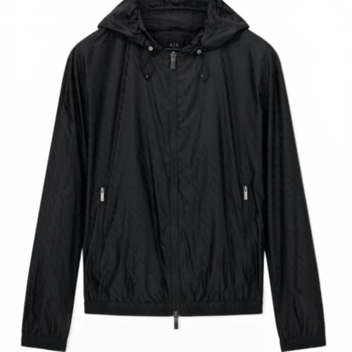 Armani Exchange Herren Essential, On Tone Monogram Logo Texture Blouson Jacket