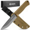 GREIFS® Outdoor-Messer G-Serie aus 440C Stahl mit Holster & Dangler, edles Survival Messer für die Bushcraft Ausrüstung, Jagdmesser, Schnitzmesser, Fahrtenmesser (G5/Sand)