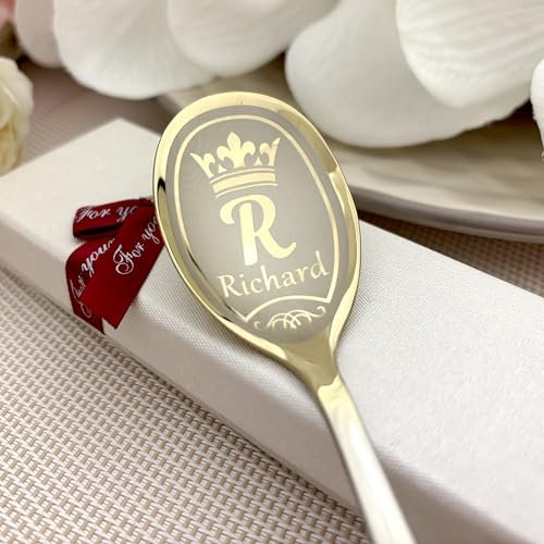 Personalisierter Löffel Mit Namensgravur - Dessertlöffel Mit Monogram - Individuelles Geschenk-Andenken - Geschenkbox Optional