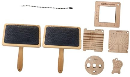 Oshhni Wooden Knitting Gauge Rulers Measuring Tools Yarn Gauge Yarn Wraps Guide Board Yarn Wpi Guide Gauge Needle Felting Tools