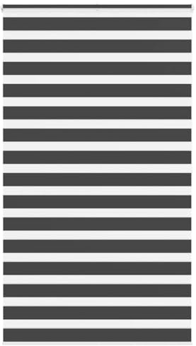 vidaXL Tenda a Rullo Zebra Nero Larghezza Tessuto 115,9 cm Poliestere, Tenda a Rullo Zebra, Tenda a Rullo Doppia, Tenda Zebra per Finestra