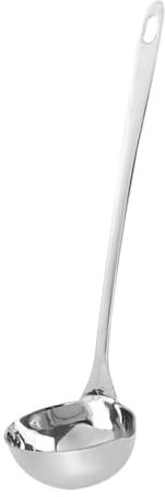 Cabilock Stainless Steel Double Mouth Soup Ladle with Pouring Lips Long Handle Kitchen Ladle Spoon for Soup and Sauce Suitable for Left and Right Hand Use 10.6 Inch