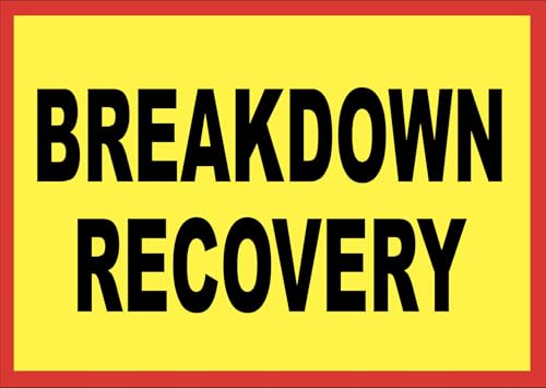 Warning Breakdown Recovery Vehicle Lorry HGV Trailer Vehicle Sign Self Adhesive Sticker A4 297mm x 210mm