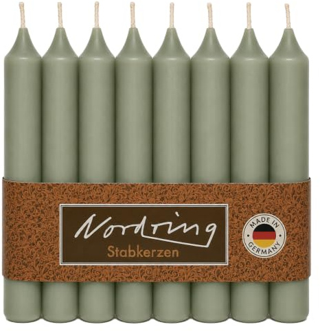 Nordring 8 Stabkerzen moosgrün 2,2 x 18 cm hoch